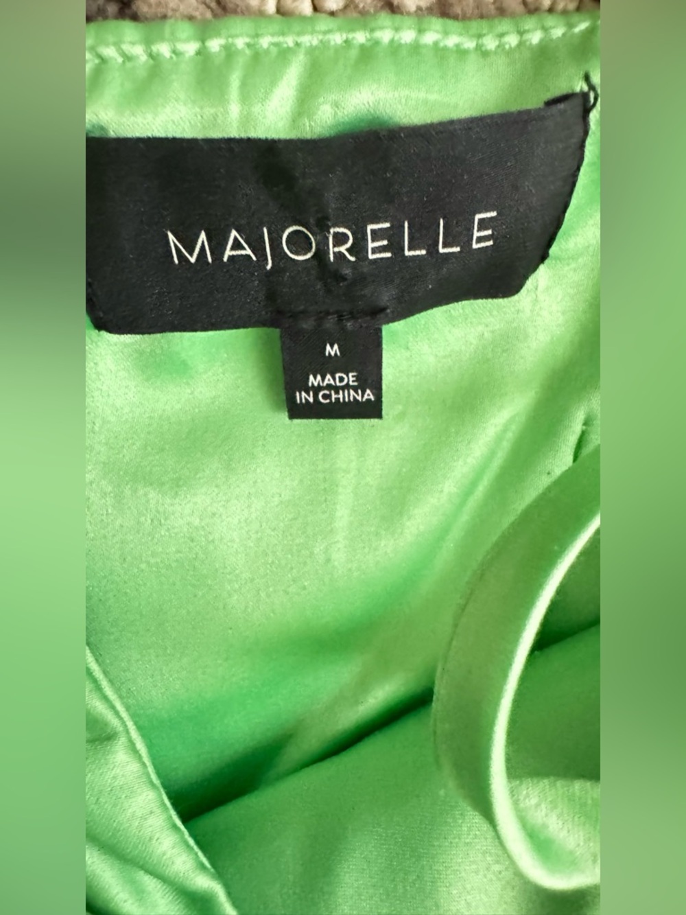 MAJORELLE coquette Bright Green Ruched Ruffle Mini Dress Size Medium A - Picture 13 of 16